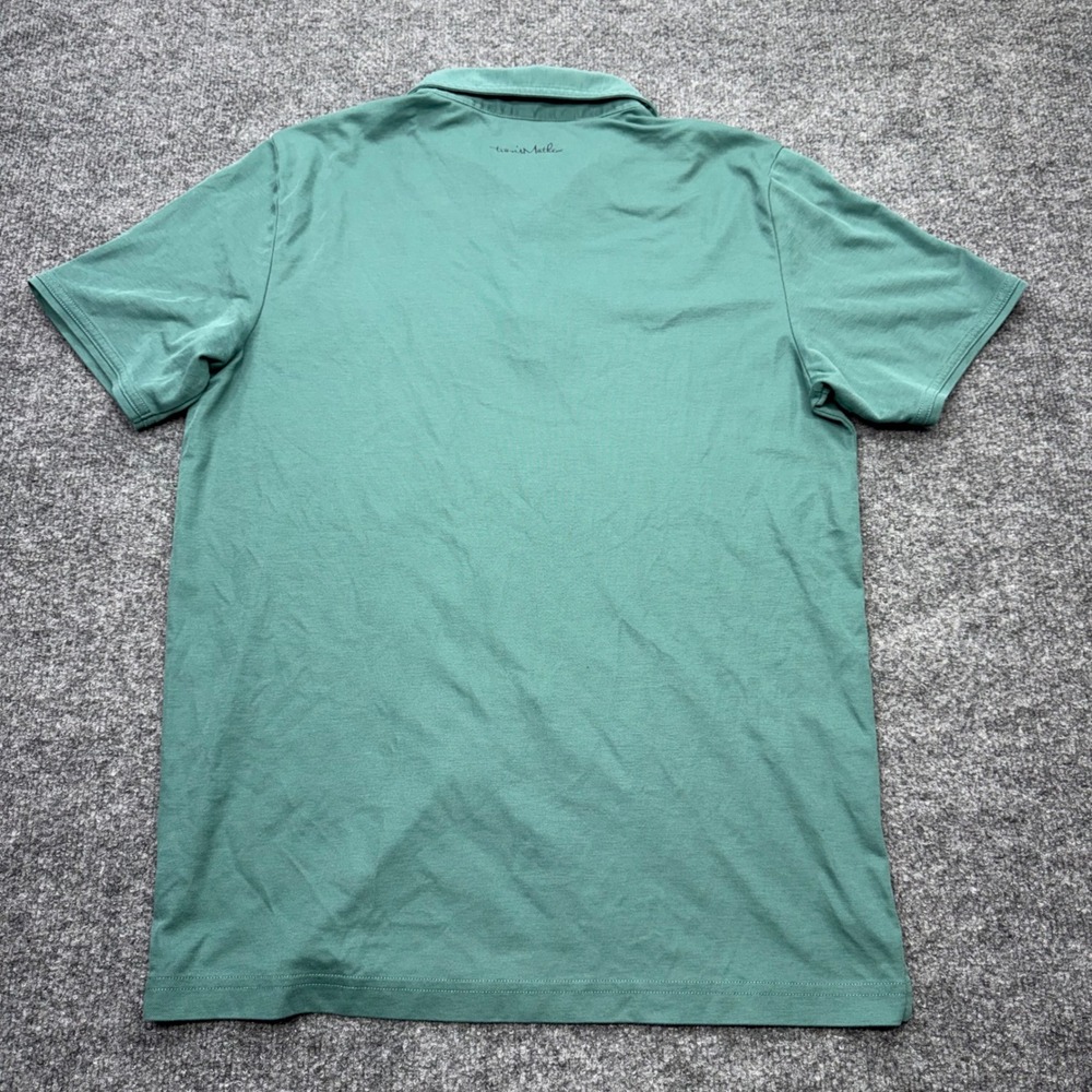 TravisMathew Mens Medium Green Short Sleeve Performance Golf Polo Shirt - Picture 7 of 8